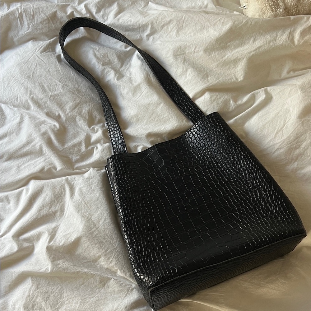 Nasty gal croc faux leather shoulder bag
